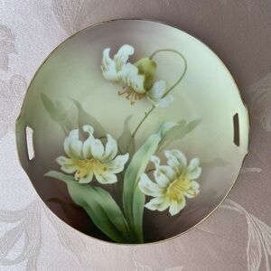 Floral Gold Trimmed Decorative Plate